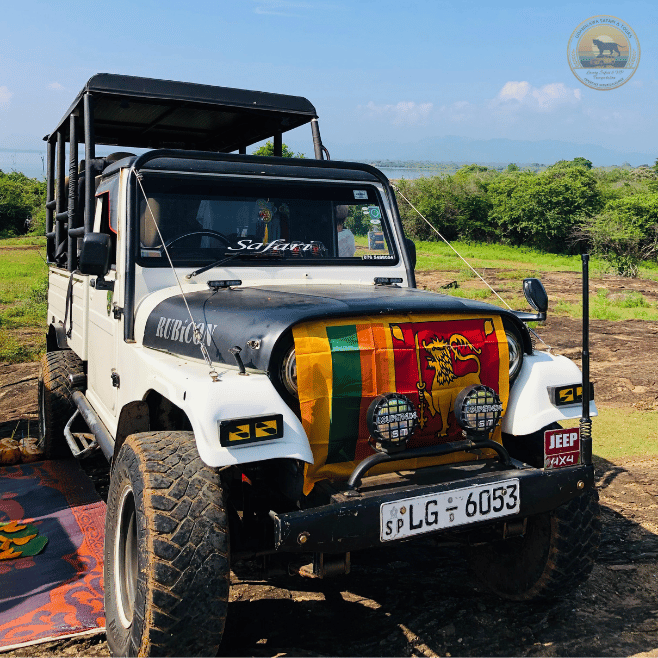 Custom-built 4x4 safari jeep for wildlife tours in Udawalawa National Park
